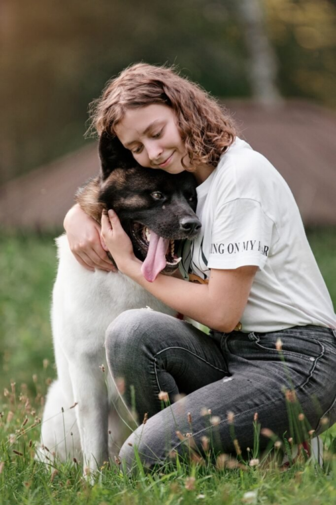 white pet with a girl 